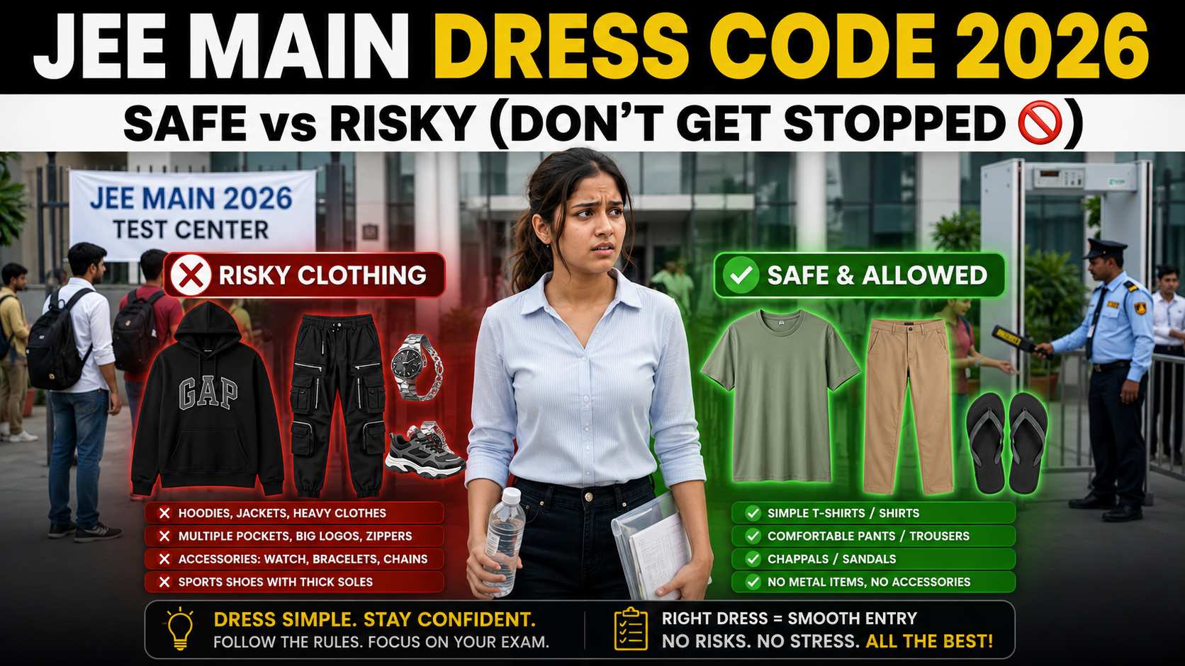 JEE Main Dress Code 2026: What to Wear & Avoid