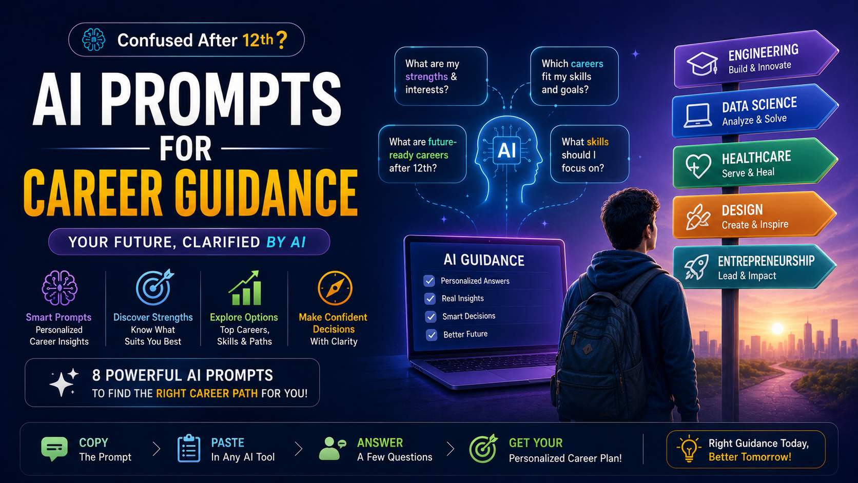 8 AI prompts for career guidance after 12th - Margdarshan