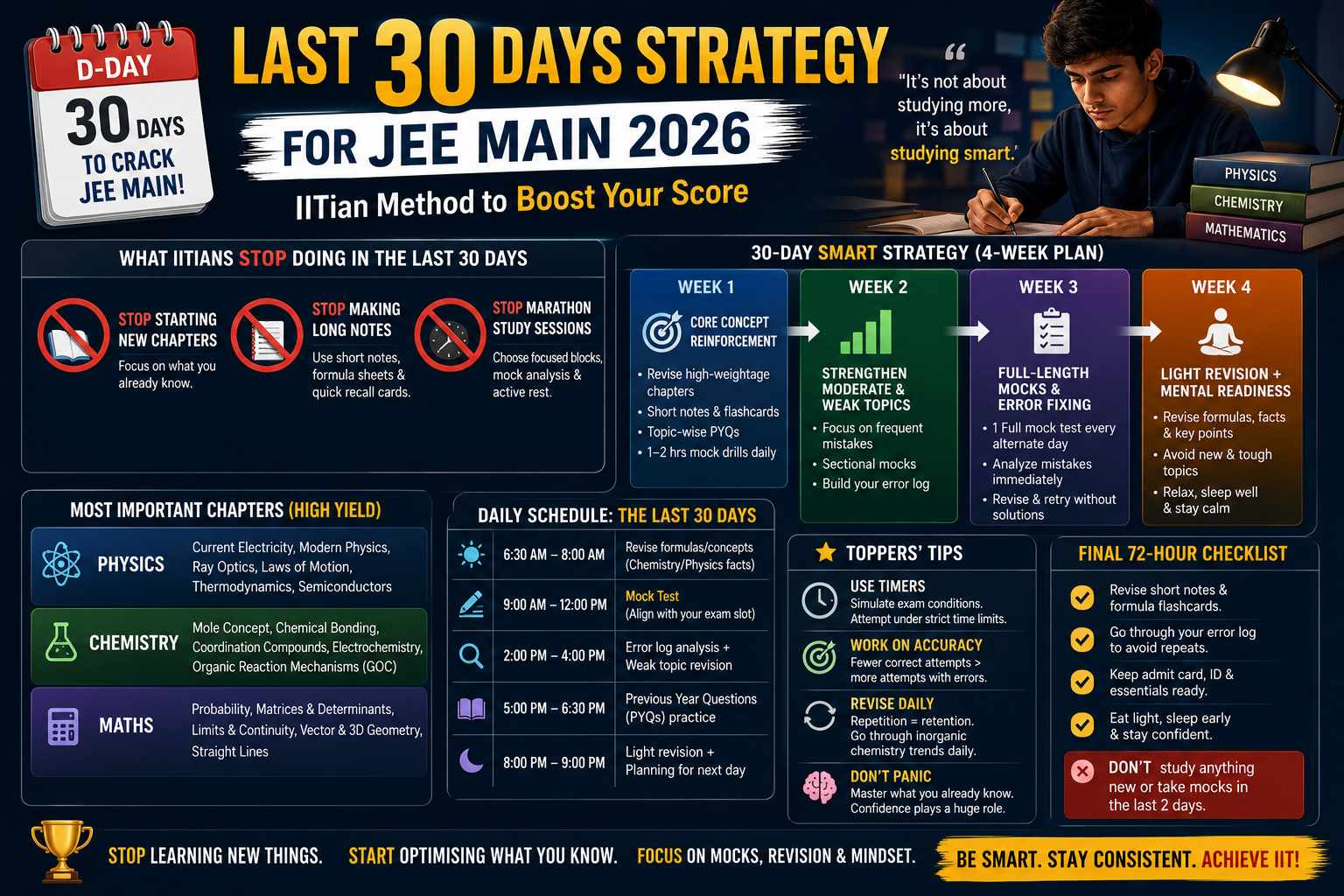 Last 30 Days Strategy for JEE Main 2026 – IITian Method to Boost Your Score
